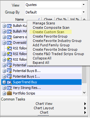 Create Custom Scans